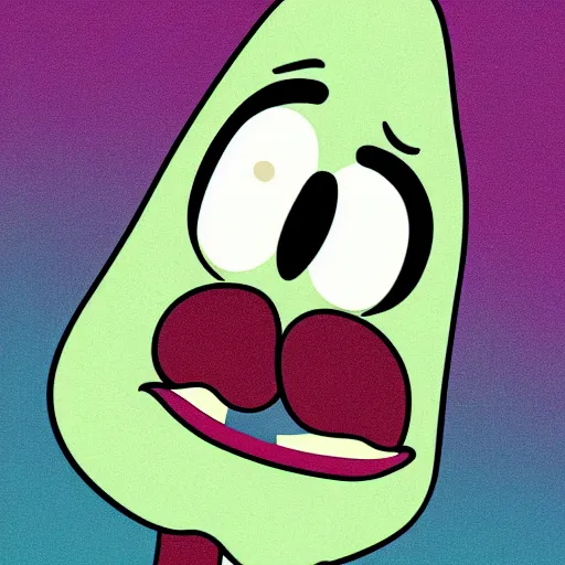 Image similar to handsome squidward portrait, cartoon network, detailed style, big eyes, big smile, vivid colors