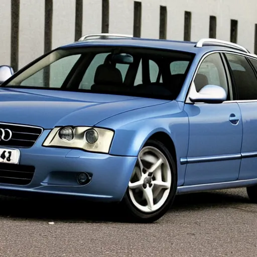 Image similar to the last supper but jesus is a denim blue audi a 4 b 6 avant ( 2 0 0 2 )