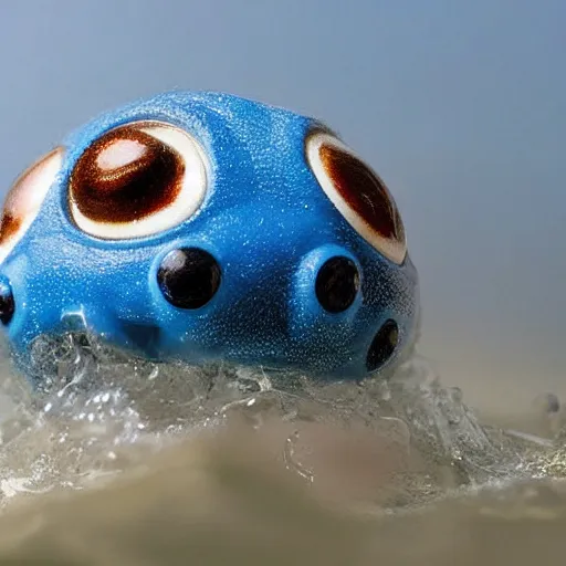 Prompt: national geographic professional photo of poliwag in the wild, award winning