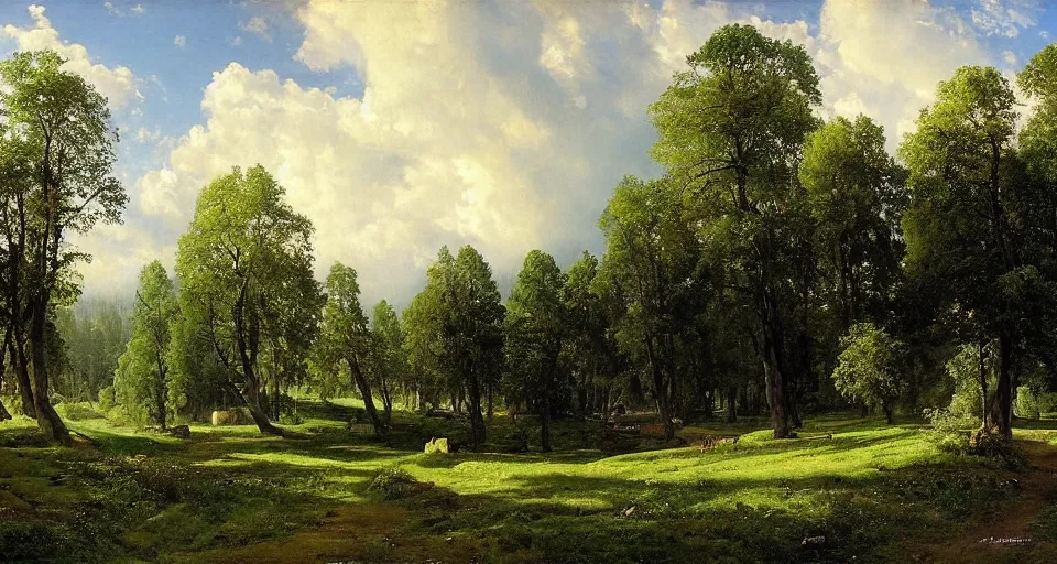 Prompt: the shire, by ivan shishkin