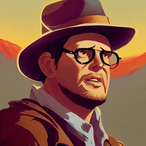 Image similar to face icon stylized minimalist raiders of the lost ark 1 9 8 1, loftis, cory behance hd by jesper ejsing, by rhads, makoto shinkai and lois van baarle, ilya kuvshinov, rossdraws global illumination