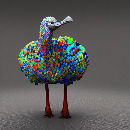 Prompt: beautiful matte painting ostrich made of marbles, trending on artstation, blender, unreal engine, concept art