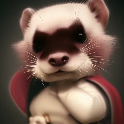 Prompt: A ferret is The Joker, hyperdetailed, artstation, cgsociety, 8k