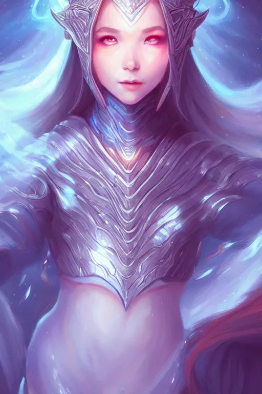 Image similar to an attractive young girl clothed in ethereal armor emitting psychic power, psychic, psychic powers, detailed, highly detailed, hyper detailed, trending on tumblr, by artgerm, by loish, fantasy scene, fantasy aesthetic, trending on Artstation