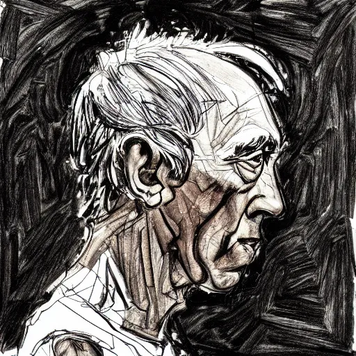 Image similar to a realistic yet scraggly portrait sketch of the side profile of a stern and sophisticated iggy pop, trending on artstation, intricate details, in the style of frank auerbach, in the style of sergio aragones, in the style of martin ansin, in the style of david aja, in the style of mattias adolfsson