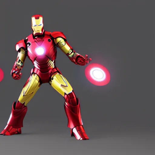 Image similar to iron man, playstation 1 render