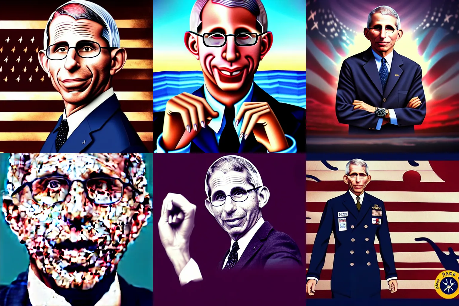 Prompt: dr. fauci in the navy song cover, epic, 4 k resolution, extremely detailed, very sharp, artstation, digital art, vibrant