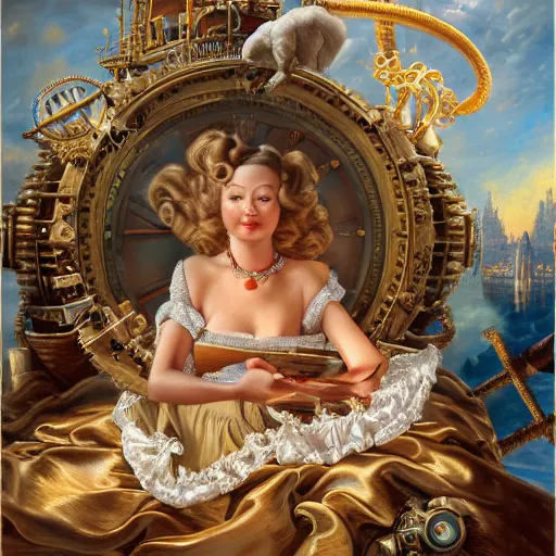 Image similar to the chief engineer of design, Realistic, Regal, Refined, Detailed Digital Art, Michael Cheval, Walt Disney (1937), François Boucher, Oil Painting, Steampunk, Highly Detailed, Cinematic Lighting, Unreal Engine, 8k