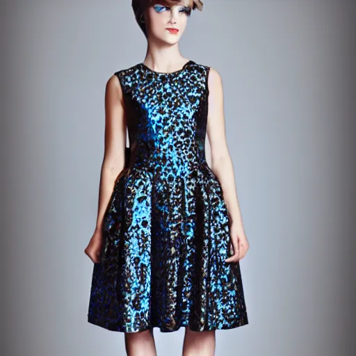 Prompt: photo of a black and blue dress that can look white and gold depending on the lighting