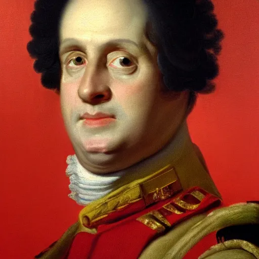 Image similar to facial portrait of the miami heat dictator in military uniform, 1 7 8 0, oil on canvas by william sidney mount, oil on canvas, octane render