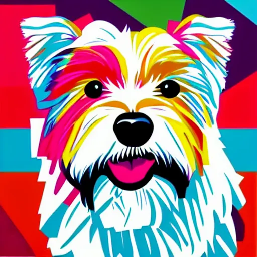 Image similar to pop art of a westie