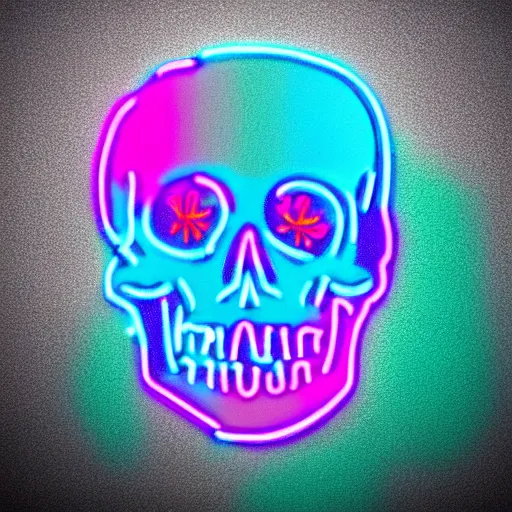 Prompt: skull logo neon