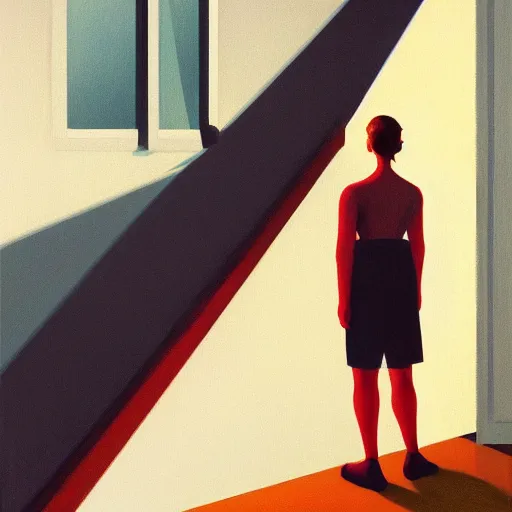 Image similar to portrait of meaningless life, by Edward Hopper and James Gilleard, highly detailed