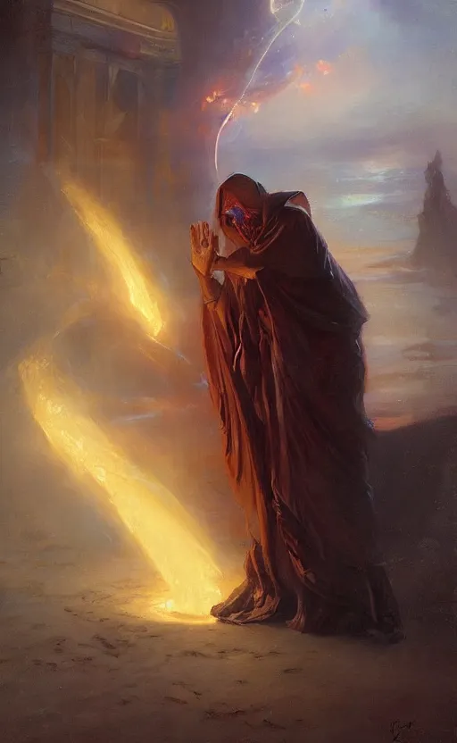 Image similar to the grime reaper holds the sands of time in his hand by kev walker and delphin enjolras and daniel f. gerhartz