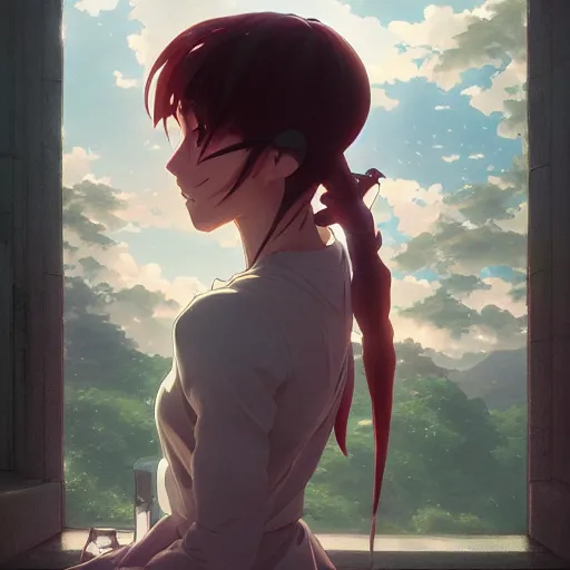 Image similar to a beautiful anime hero, highly detailed vfx portrait, unreal engine, greg rutkowski, loish, rhads, caspar david friedrich, makoto shinkai and lois van baarle, ilya kuvshinov, rossdraws, elegent, tom bagshaw, alphonse mucha, global illumination, detailed and intricate environment.