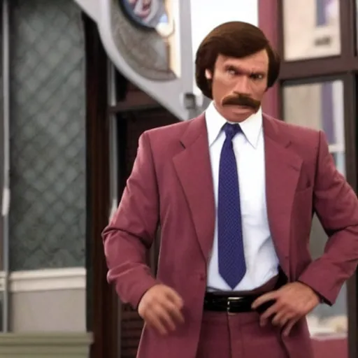 Image similar to Live Action Still of Jerma985 in Anchorman: The Legend of Ron Burgundy, real life, hyperrealistic, ultra realistic, realistic, highly detailed, epic, HD quality, 8k resolution, body and headshot, film still