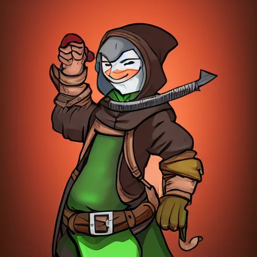 Image similar to eshey stoner rogue, wearing a small bag, dungeons and dragons, character concept of a rogue