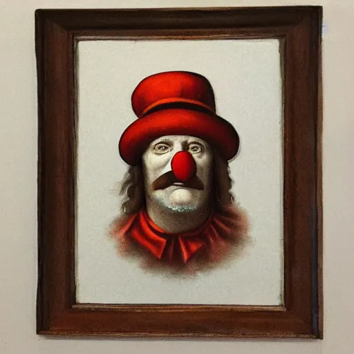 Image similar to communist clown portrait, da vinci