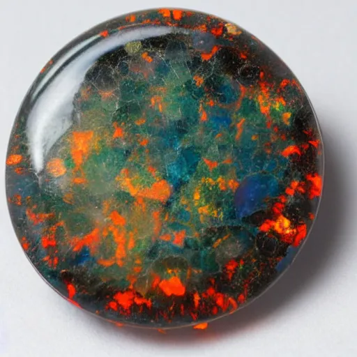 Image similar to king of the fire opals, emperor made from minerals
