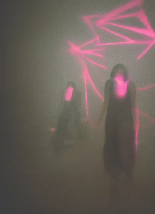 Image similar to symmetrical females ascending astral projection, liquid glowing auras, motion blur, long exposure, film grain, cinematic lighting, experimental film, shot on 1 6 mm