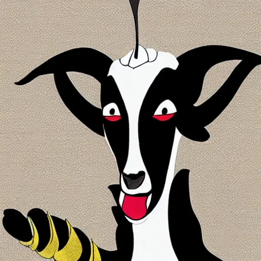 Prompt: cruella as a goat