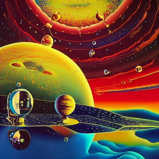 Image similar to space exploration by salvador dali, psychedelic art, 8 k resolution, award winning