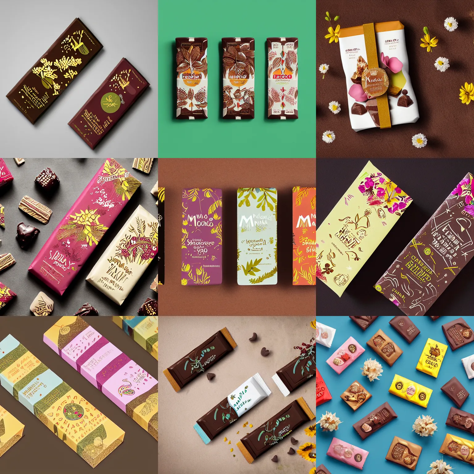 Prompt: midsommar inspired chocolate bar packaging, label design, behance, packaging of the world, award, front label, packaging design, craft