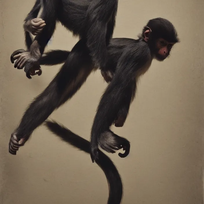 Prompt: studio portrait of a monkey dressed as ninja