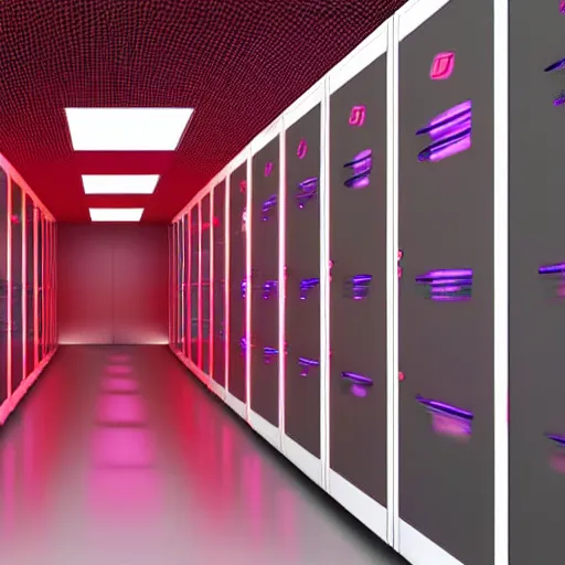 Prompt: server room with red ambient lights, realistic,