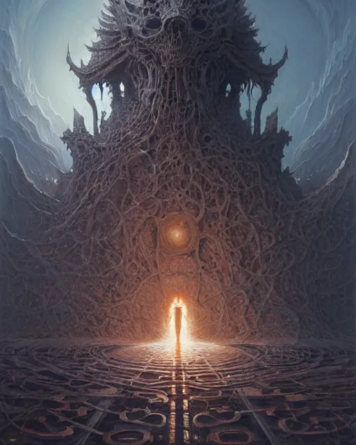 Image similar to The last enemy that shall be destroyed is death, artwork by artgerm, scifi, D&D, extraordinary phenomenon, fantasy, intricately detailed, elegant, digital painting, smooth, cryengine, sharp focus, art by Greg Rutkowski, art by Ruth Asawa, art by Ted Nasmith, art by H.R. Giger
