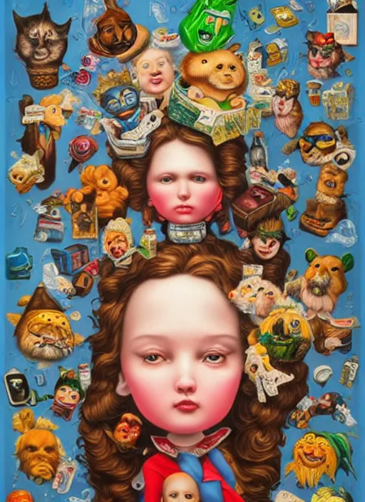 Image similar to people see a smartphone as a trash Mark Ryden and Alex Gross, Todd Schorr highly detailed