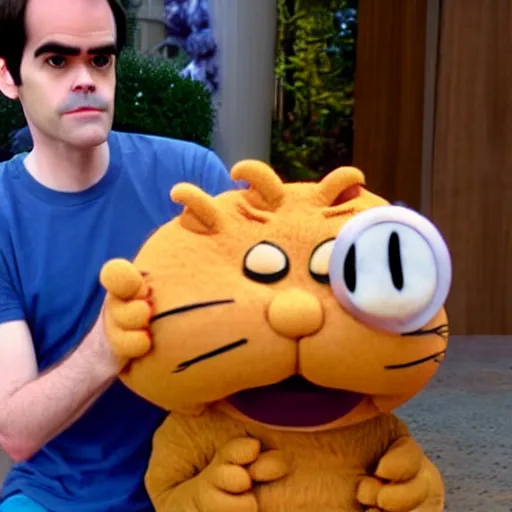 Image similar to Jacksfilms as Garfield, live action photography