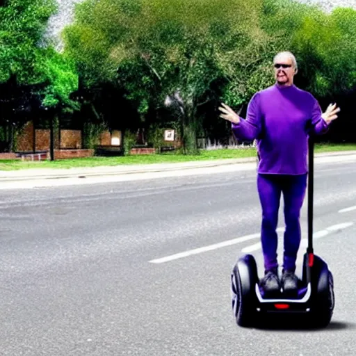 Image similar to thanos on a segway in google street view