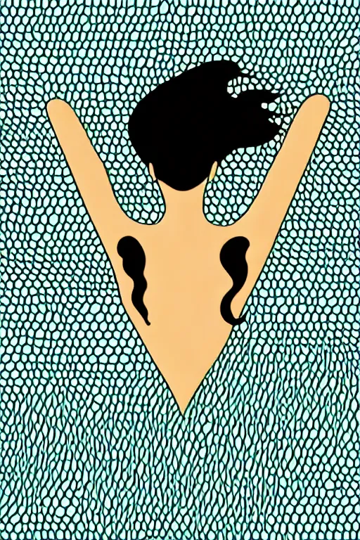 Prompt: minimalist boho style art of a woman swimming, illustration, vector art