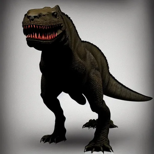 Image similar to t - rex cat hybrid animal, sci - fi, cinematic, realistic