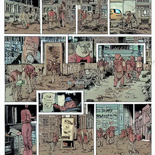 Image similar to a picture from hardboiled wonderland by geof darrow,