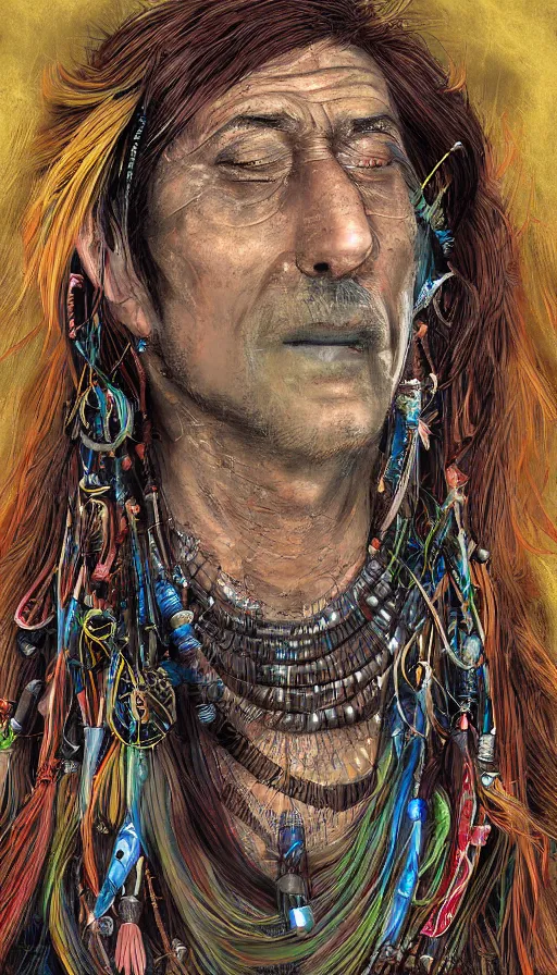 Image similar to portrait of a digital shaman, by studio 4 c