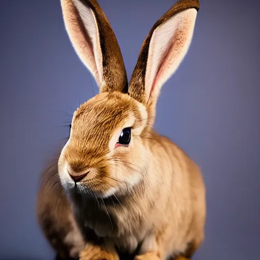 Prompt: cabbit, a cross between a rabbit and a cow, cute photograph, f / 1 6, 3 5 mm, award - winning photography, soft lighting