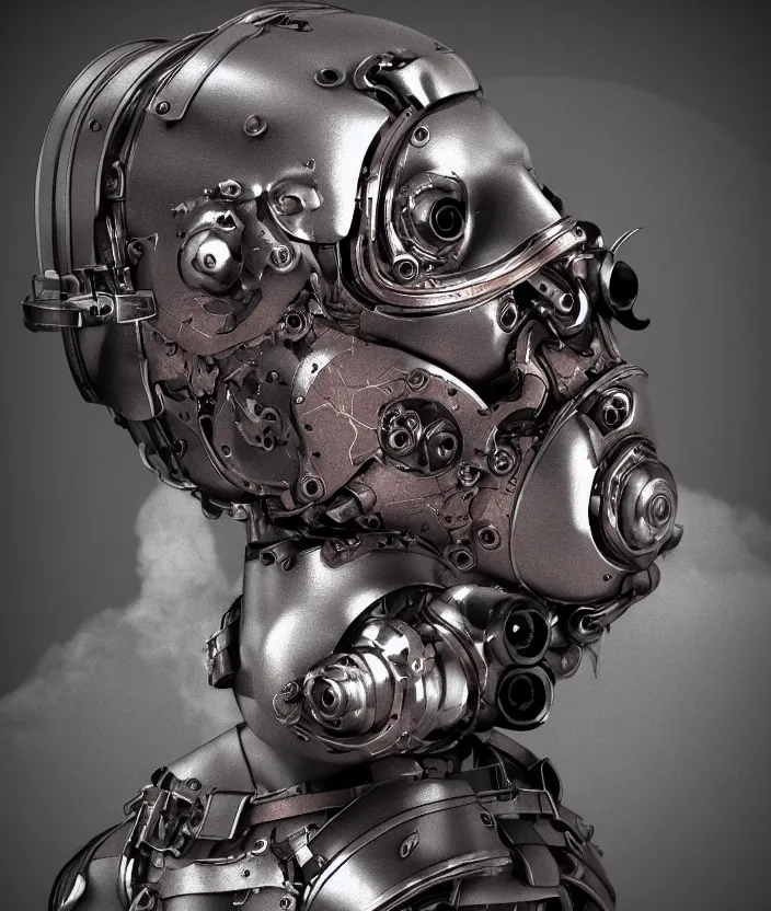 Prompt: Steampank biomechanical face mask, octane render, cinematic, highly detailded