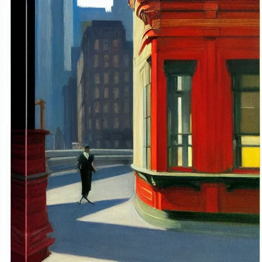 Prompt: new york city life by edward hopper