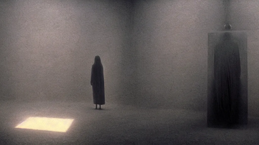 Prompt: it is illegal to walk on the ceiling, film still from the movie directed by denis villeneuve and david cronenberg with art direction by salvador dali and zdzisław beksinski, wide lens