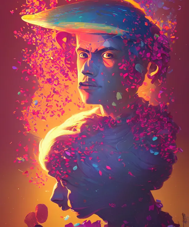 Image similar to delirium portrait of ashoka tano, by petros afshar, ross tran, peter mohrbacher, tom whalen, flower petals, bubbly scenery, radiant light