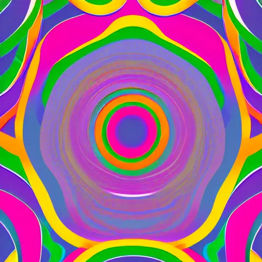 Prompt: 7 0's minimal abstract psychedelic illustration
