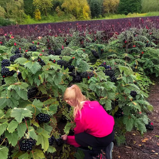 Image similar to The devil picking blackberries in October in England