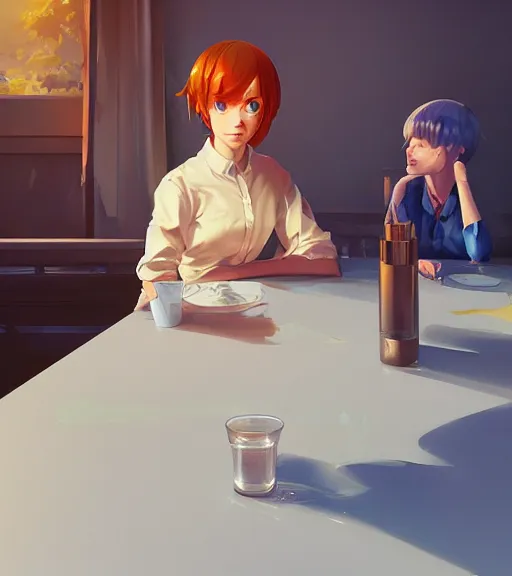 Prompt: highly detailed spilled milk on the table, unreal engine, loish, rhads, makoto shinkai and lois van baarle, ilya kuvshinov, rossdraws, tom bagshaw, reflective global illumination, god rays, detailed and intricate environment