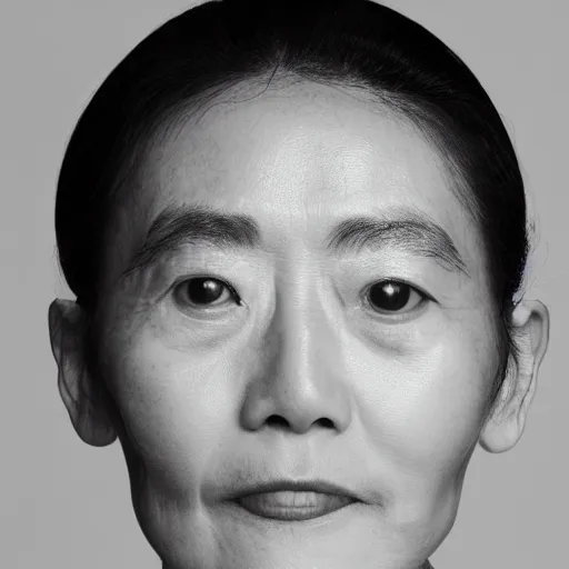 Prompt: A PORTRAIT OF ISSEY MIYAKE,Delicate,black and White