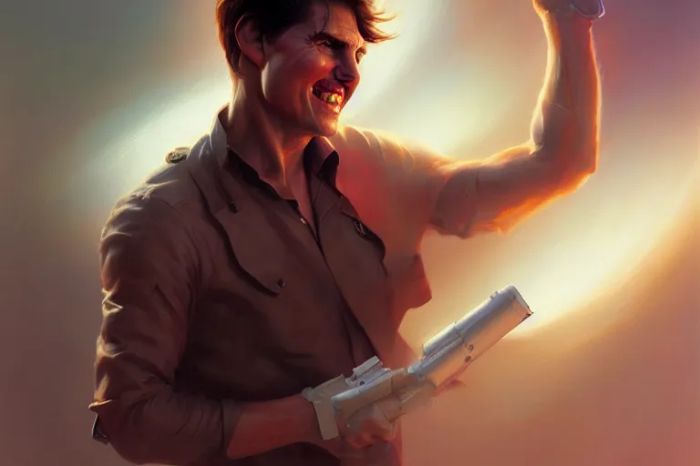 Prompt: tom cruise iinside a happy potato, hyper detailed, digital art, artstation, cinematic lighting, studio quality, smooth render, by peter mohrbacher, hajime sorayama, boris vallejo, craig mullins