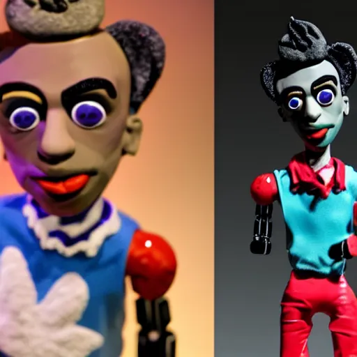 Prompt: a cartoon claymation full body sculpture of Playboi Carti, in the style of Robot Chicken