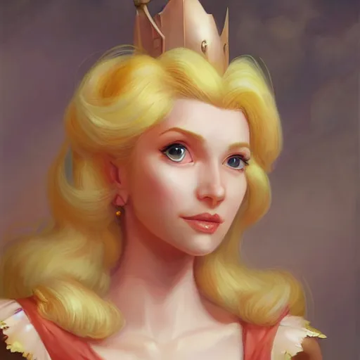 Image similar to princess peach as realistic blond human character art portrait, matte fantasy painting, deviantart artstation, by jason felix by steve argyle by tyler jacobson by peter mohrbacher, cinema c 9. 0