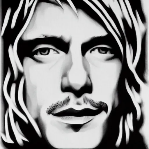 Prompt: kurt cobain op art,